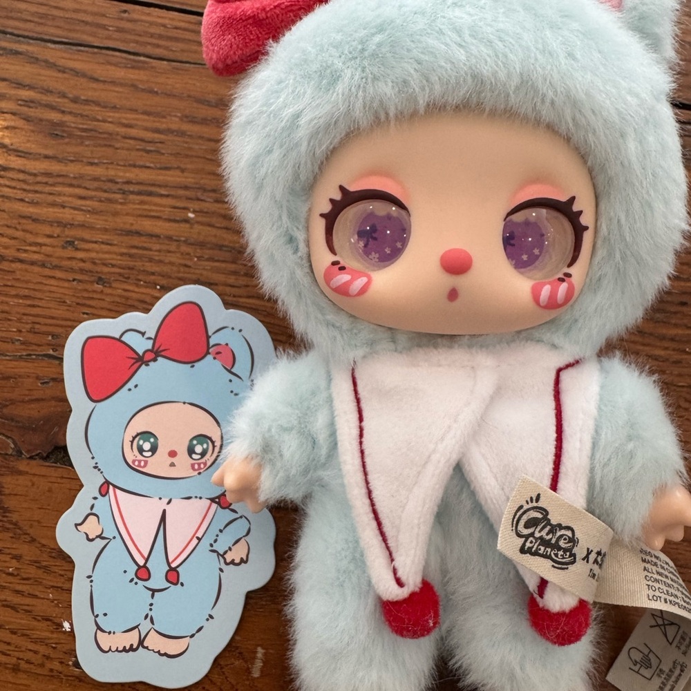 Claire's Plush Doll with Blue and White Outfit